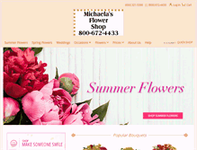 Tablet Screenshot of michaelasflowershop.com
